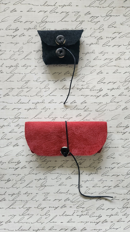 Elegant Cufflink pouch, jewelry pouch mini, suede leather