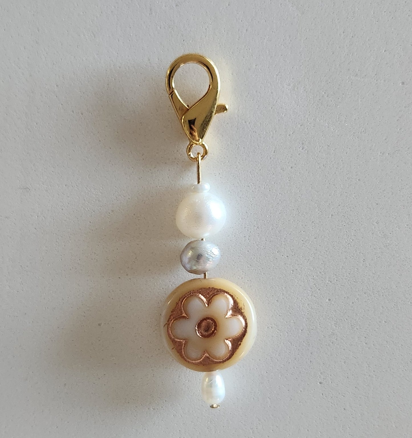 Handmade Keychains – Freshwater Pearls  & Czech Glass Beads | Elegant & Durable