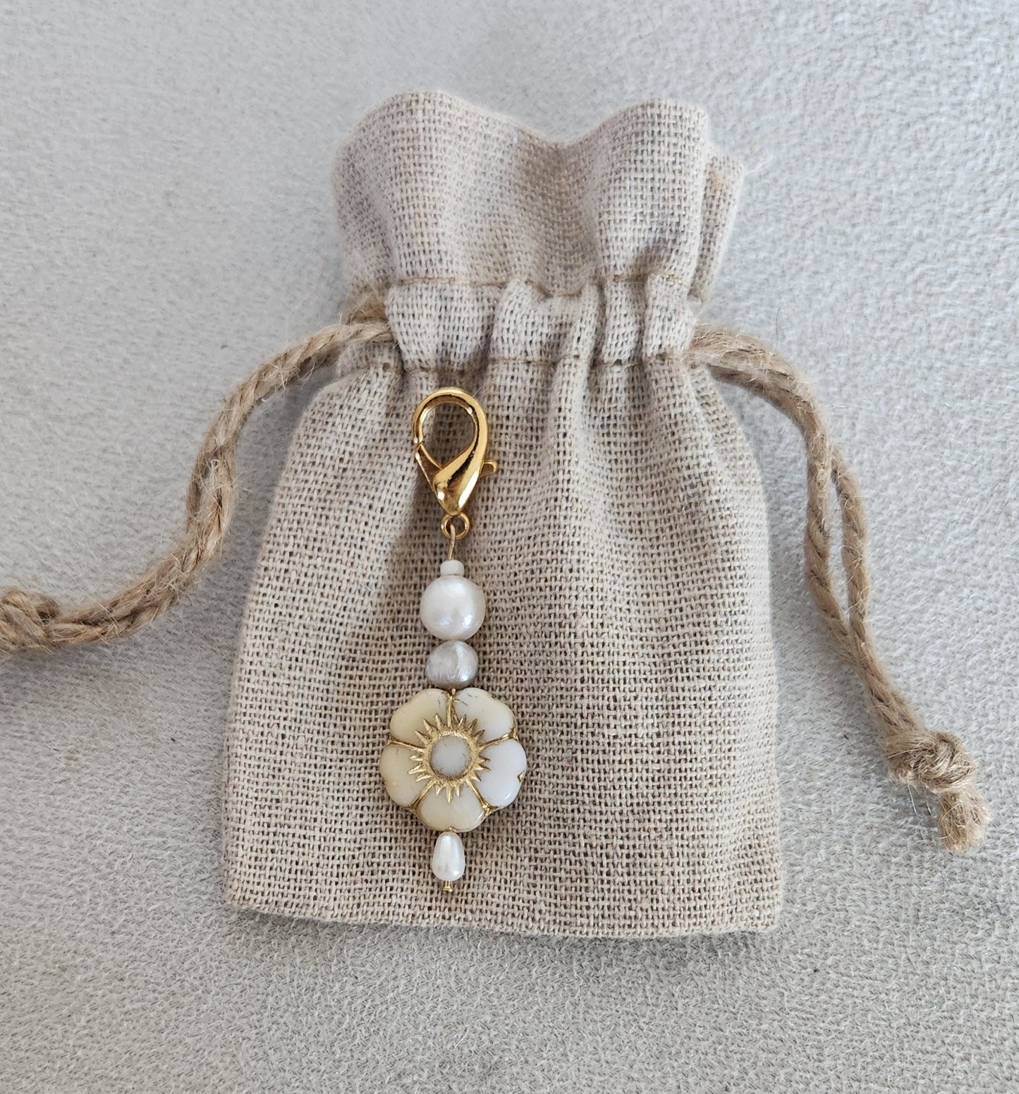 Handmade Keychains – Freshwater Pearls & Czech Glass Beads | Elegant & Durable