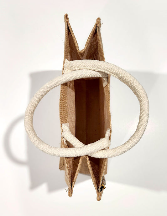 Abstract Gold Brushstrokes Jute Tote