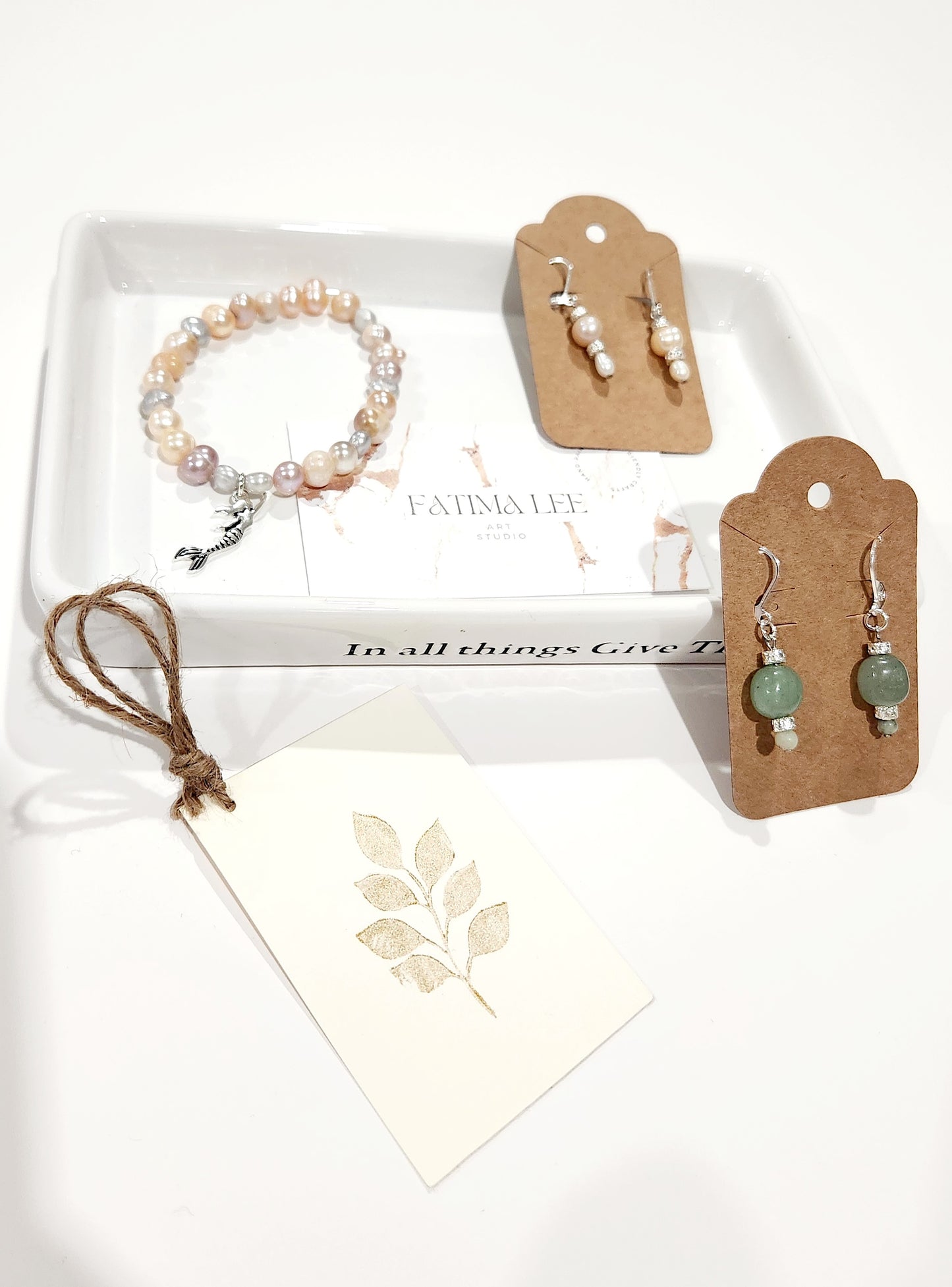 Aventurine earrings with plated volcano stones and amazonite beads