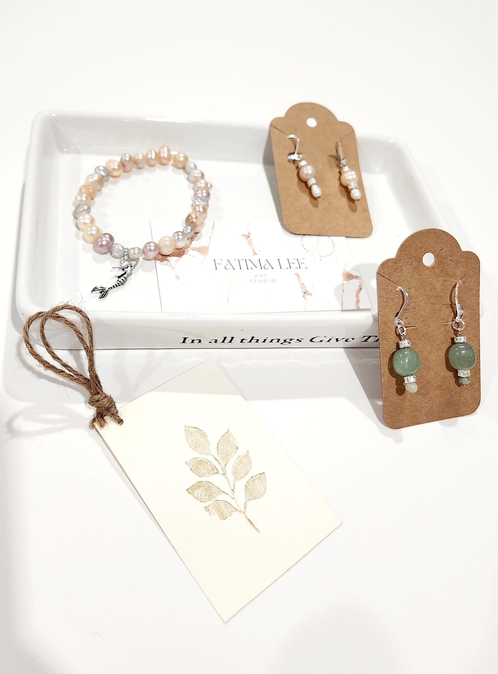 Aventurine earrings with plated volcano stones and amazonite beads