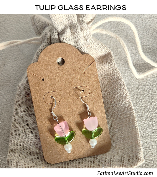Bridesmaids earrings pink tulips