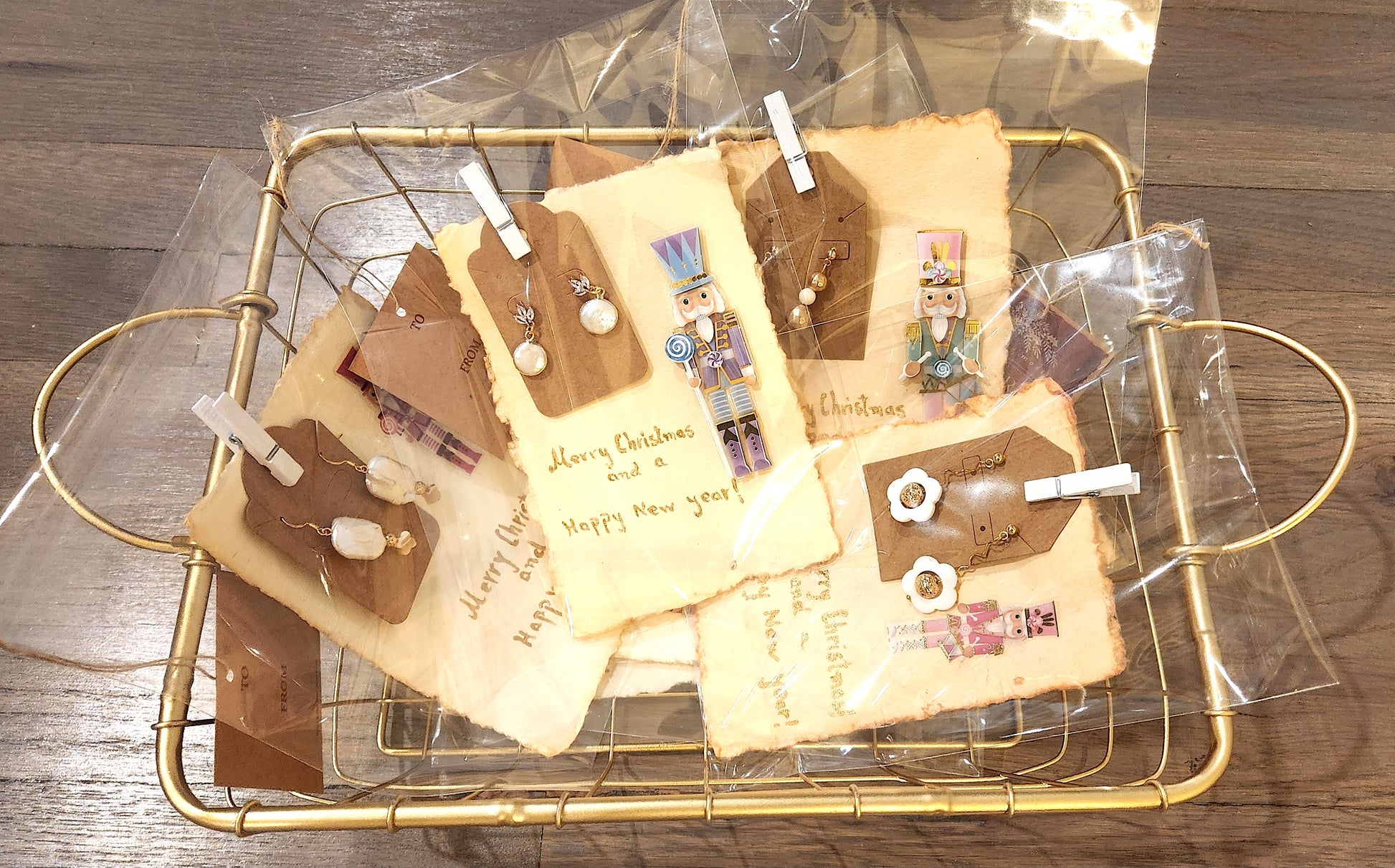 Gemstones and freshwater pearl earrings  18k gold plated wrapped in a nice Christmas packaging , ready to gift