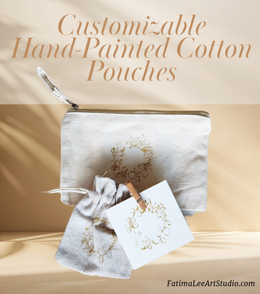 ✨ Customizable Hand-Painted Cotton Pouches ✨