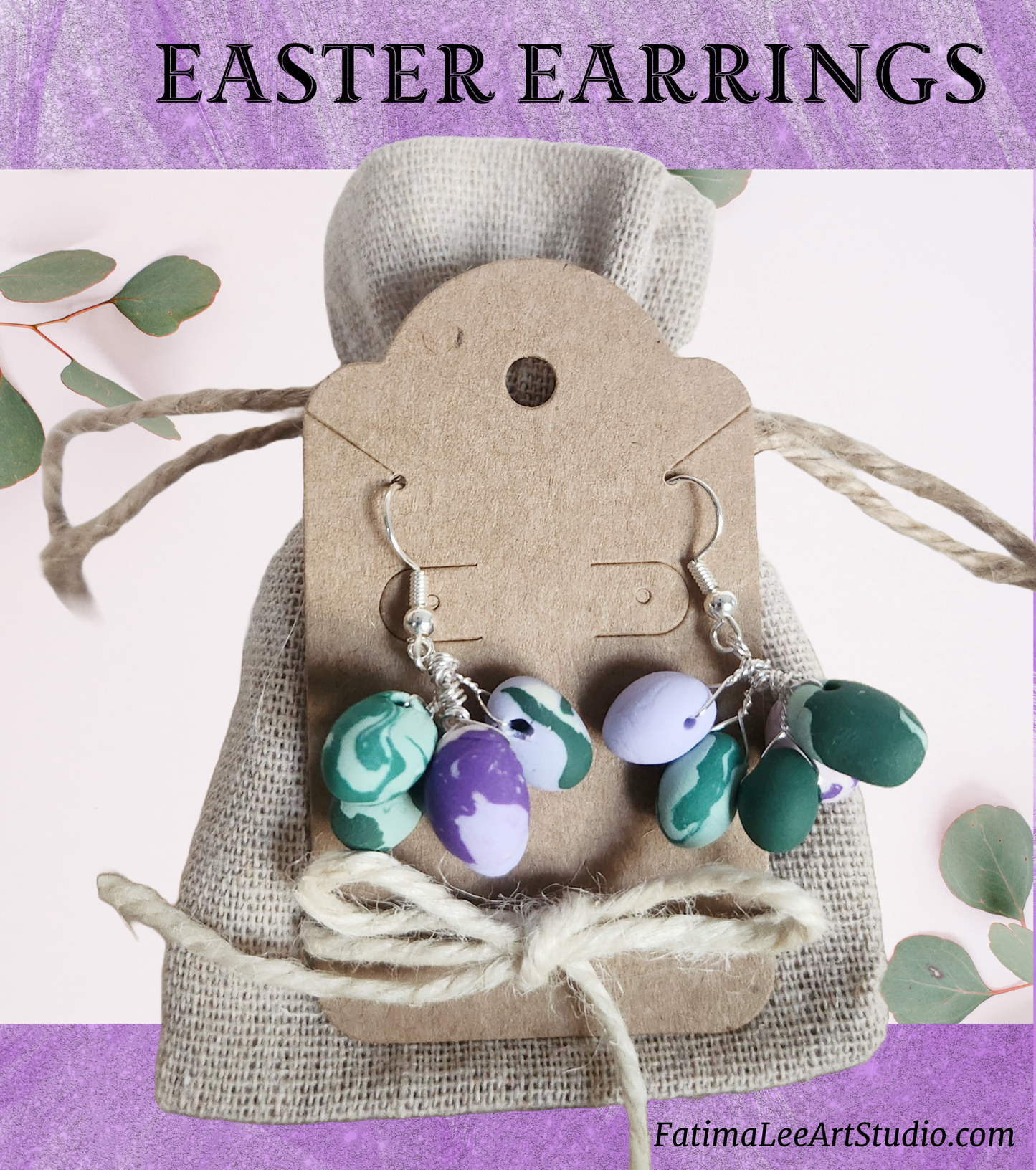 Easter Charm Polymer Clay Earrings - Handmade & Elegant