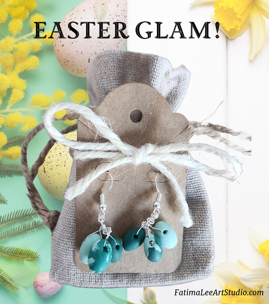 Easter Charm Polymer Clay Earrings - Handmade & Elegant