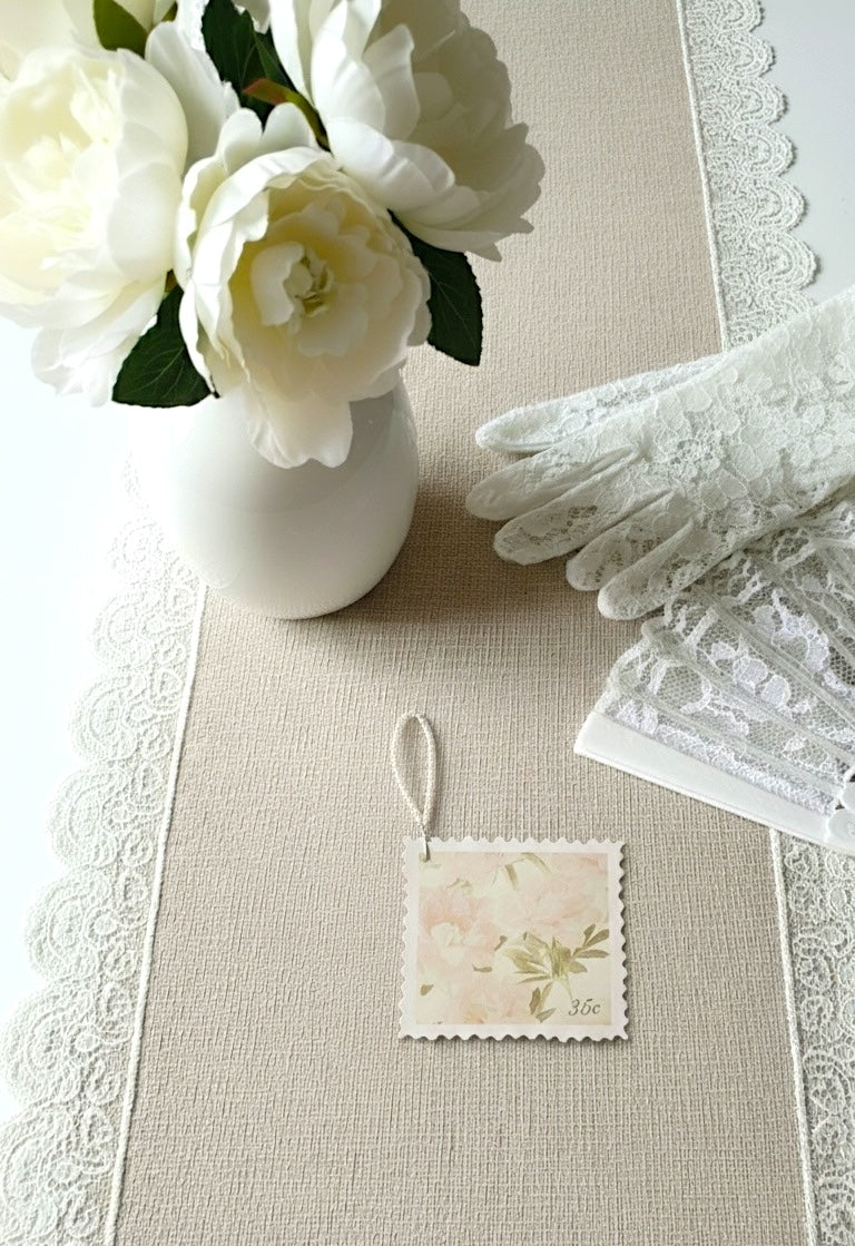 Floral vintage bookmark post stamp
