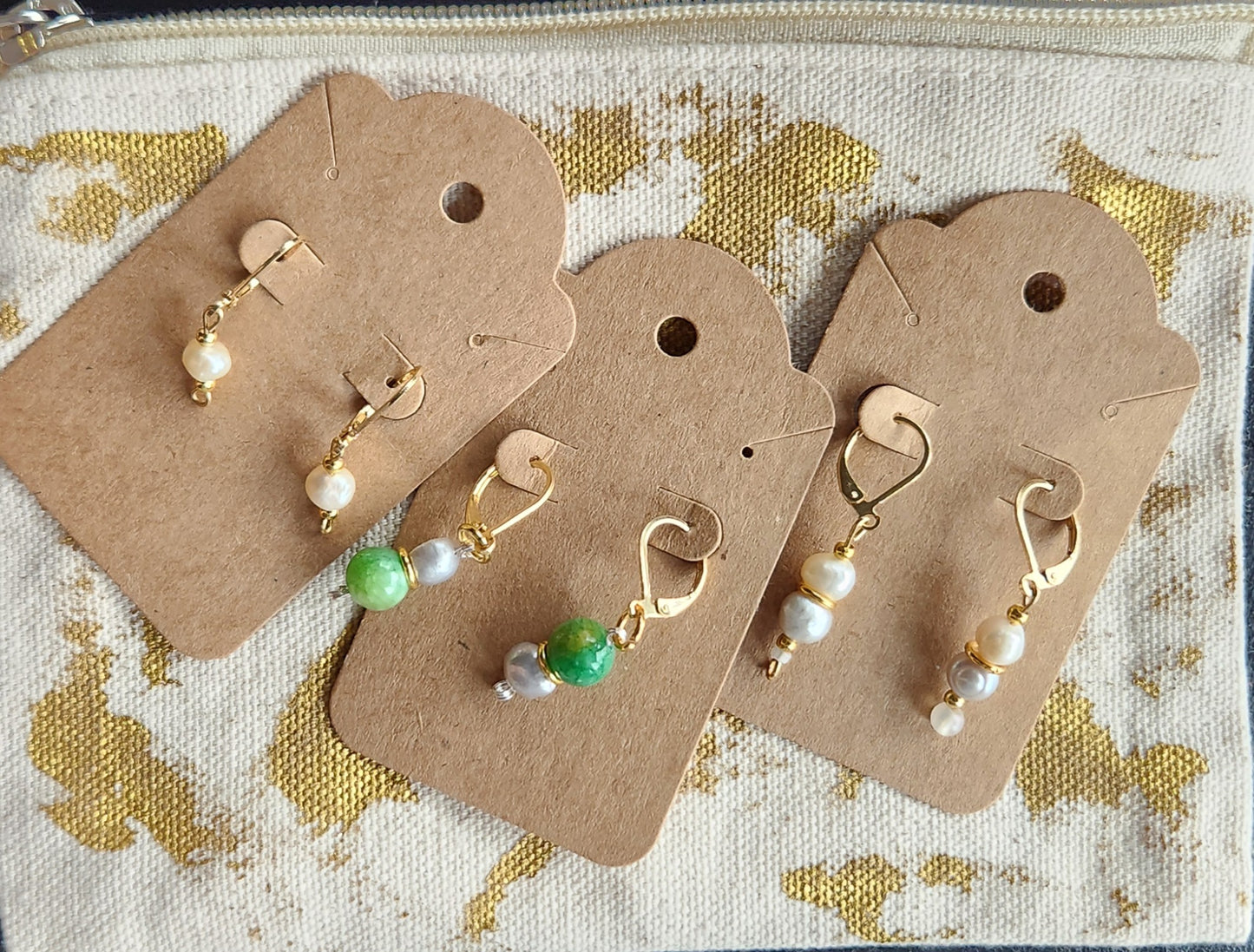 Whispers of Nature – Freshwater Pearl & Green Quartz Earrings