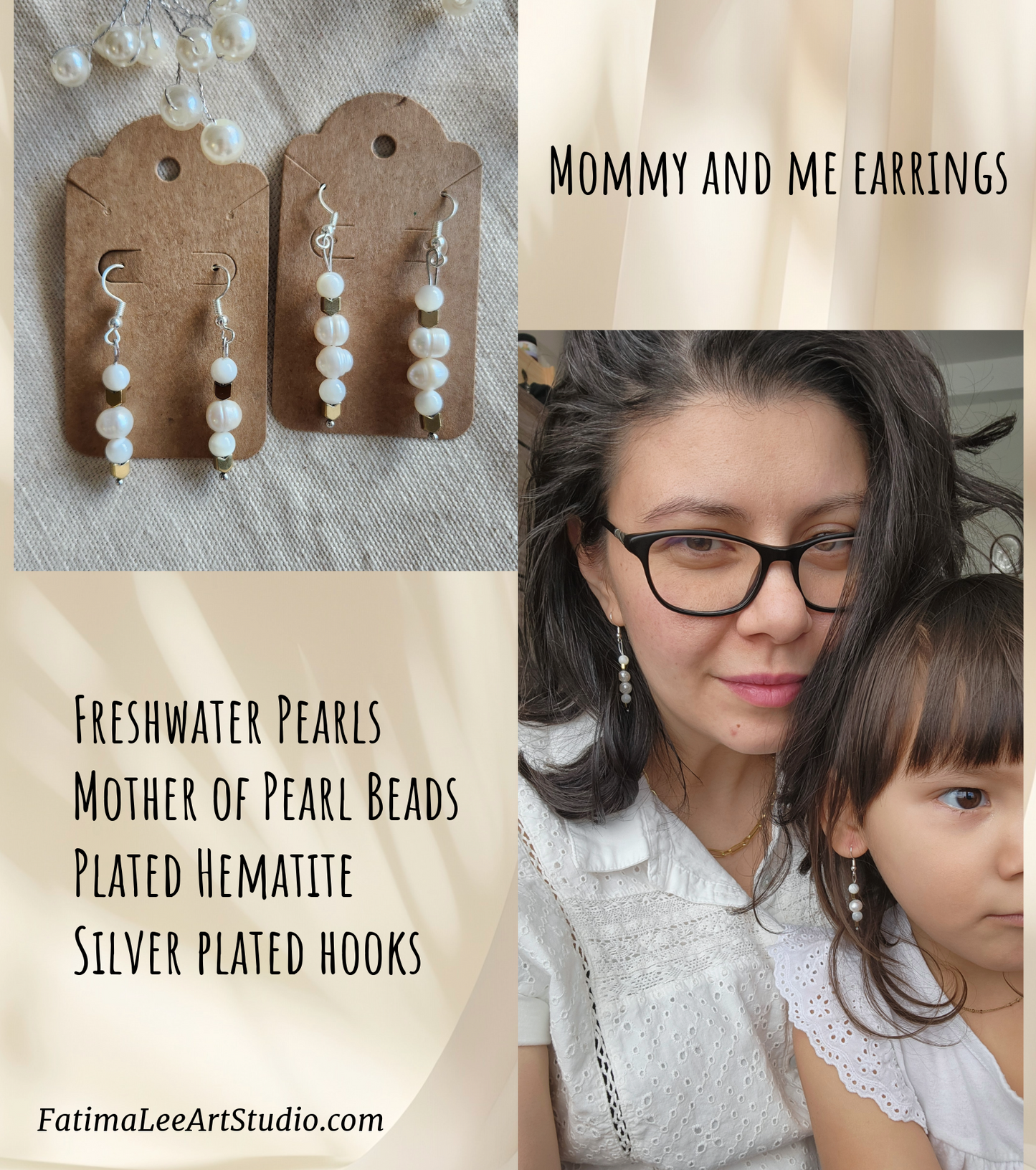 Matching Mother-Daughter Earrings | Handmade with Freshwater Pearls