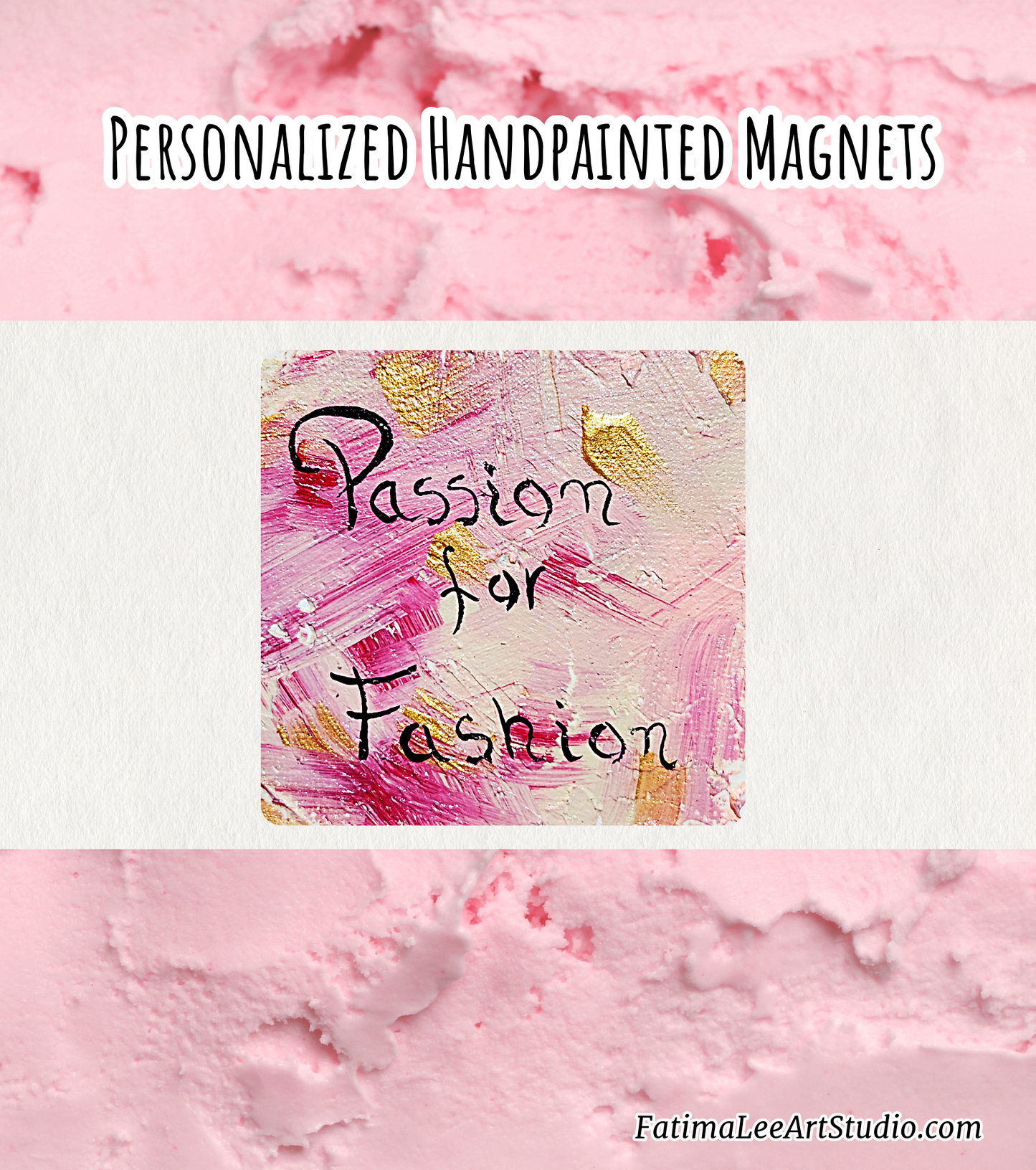 Personalized Hand-Painted Canvas Magnets – 3" x 3"