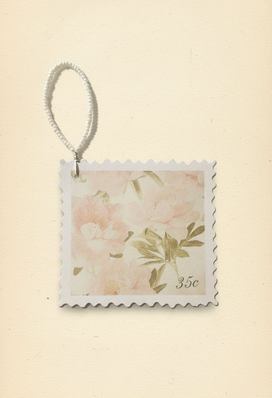 Floral vintage bookmark post stamp