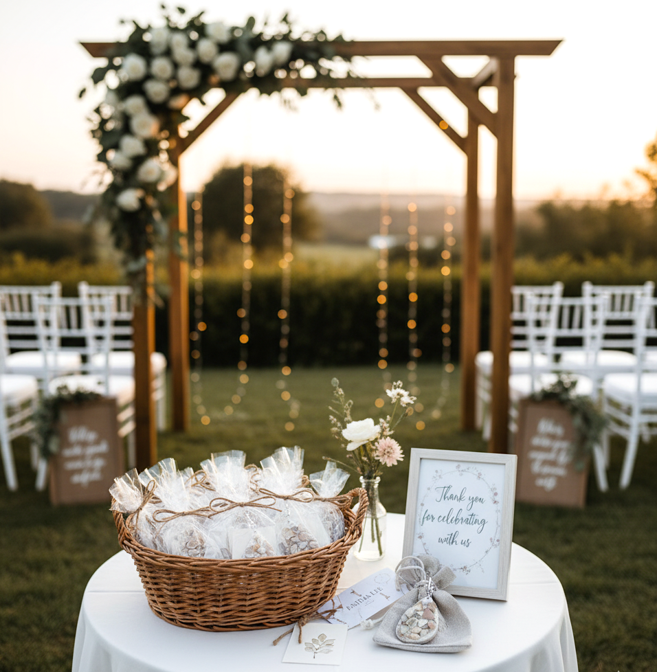 wedding favor keychains with natural shell