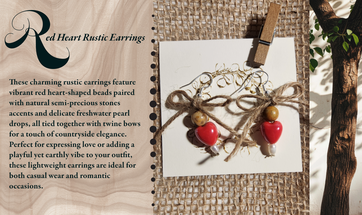 Heart Shaped Rustic Earrings